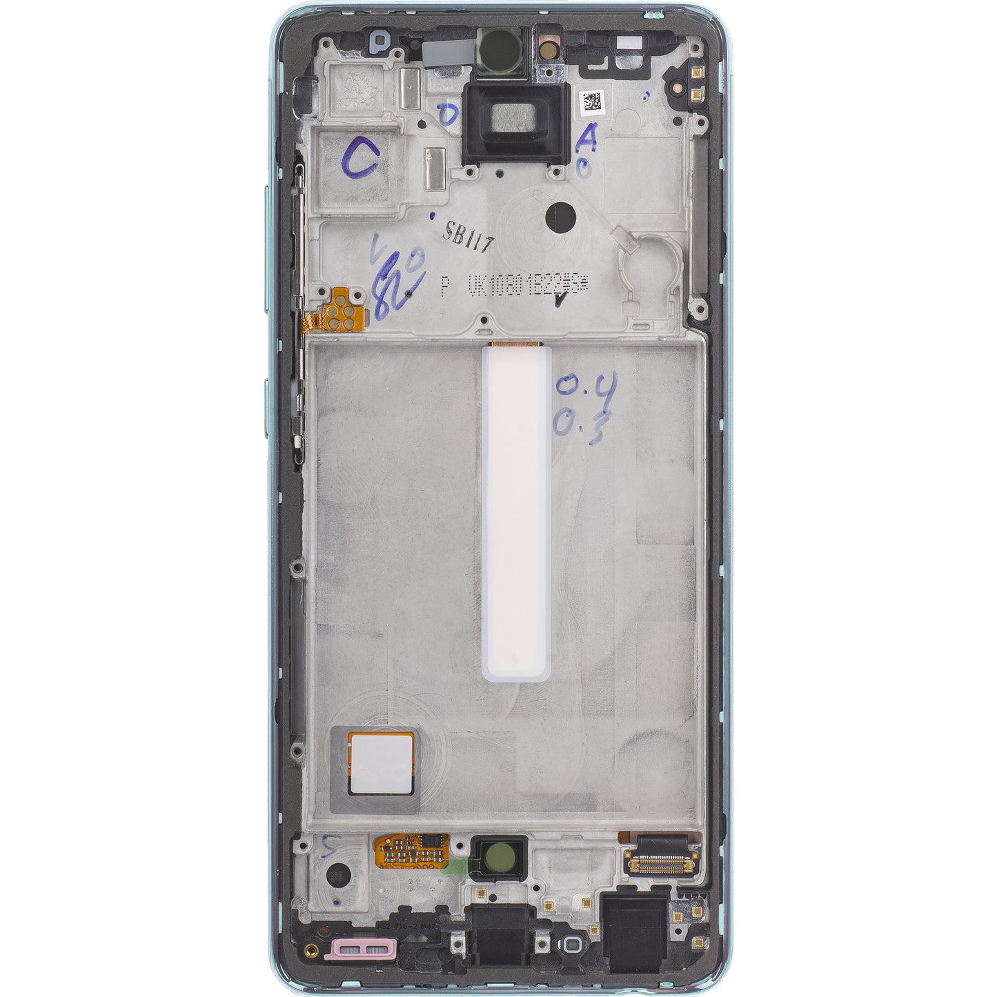 Touchscreen Display Samsung Galaxy A52 5G A526 / A52 A525, med ramme, blå, Service Pack GH82-25524B