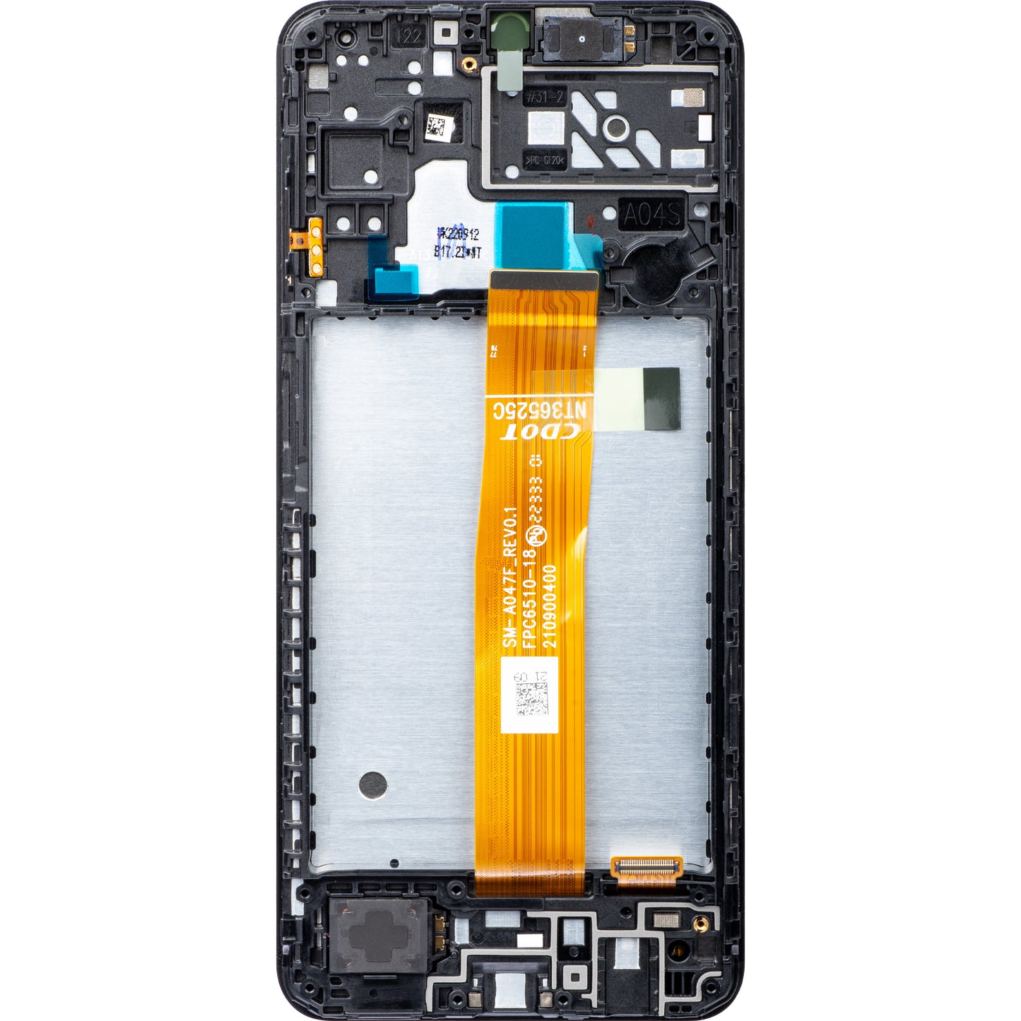Touchscreen-skærm Samsung Galaxy A04s A047, med ramme, sort, servicepakke GH82-29805A