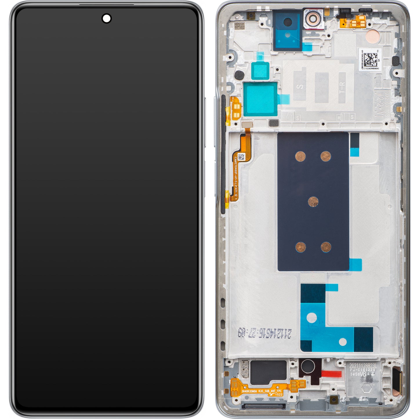 Xiaomi 11T berøringsskærm, med ramme, sølv, servicepakke 560003K11R00