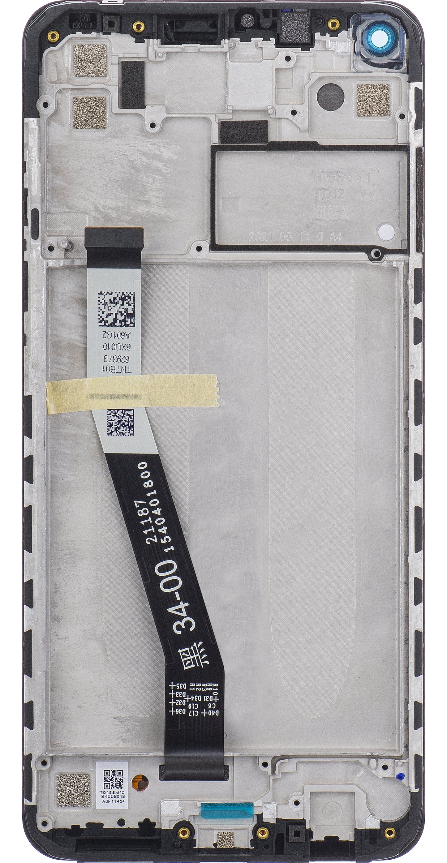 Xiaomi Redmi Note 9 Touchscreen-skærm, med ramme, sort, servicepakke 560003J15S00