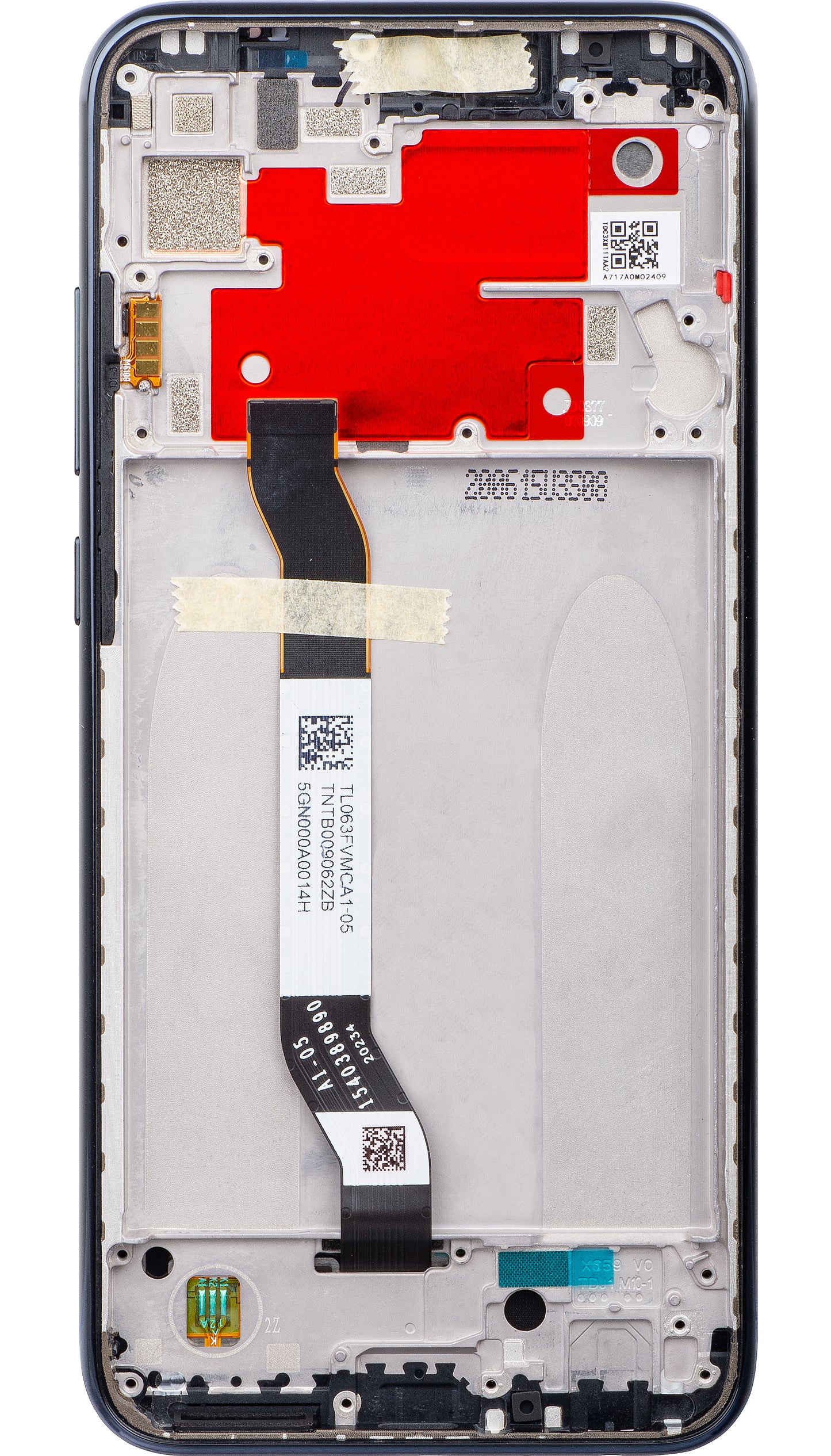 Display med Touchscreen Xiaomi Redmi Note 8T, med Ramme, Sort, Servicepakke 5600040C3X00