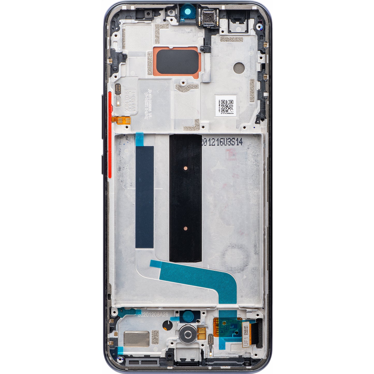 Display med touchscreen Xiaomi Mi 10 Lite 5G, med ramme, grå, servicepakke 56000400J900