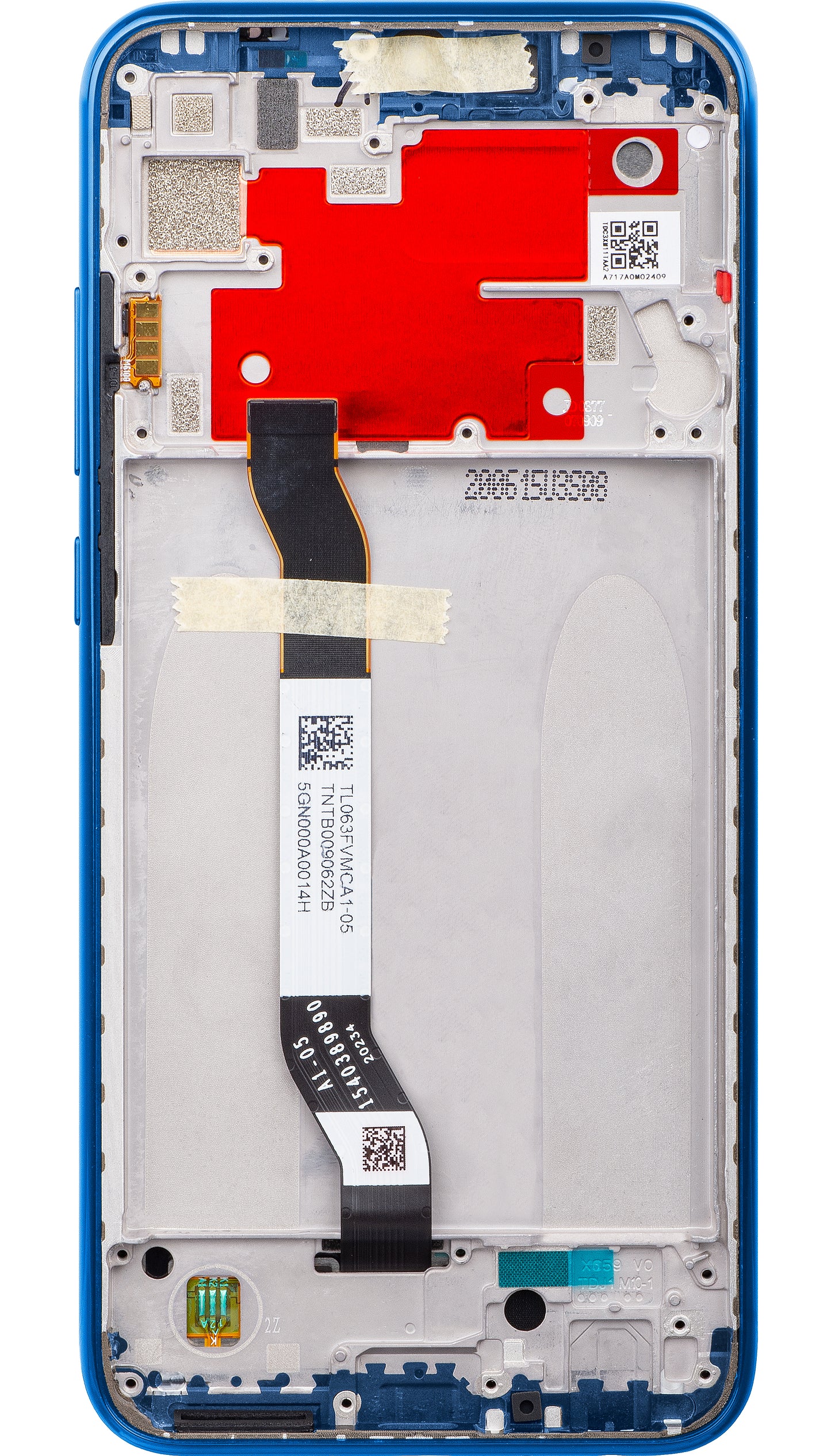 Display med Touchscreen Xiaomi Redmi Note 8T, med Ramme, Blå, Servicepakke 5600030C3X00