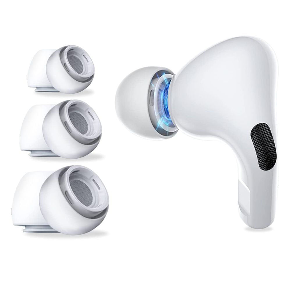 Techsuit ET1 ørepropper til Apple AirPods Pro Series, Størrelse XS / S / L, Hvide