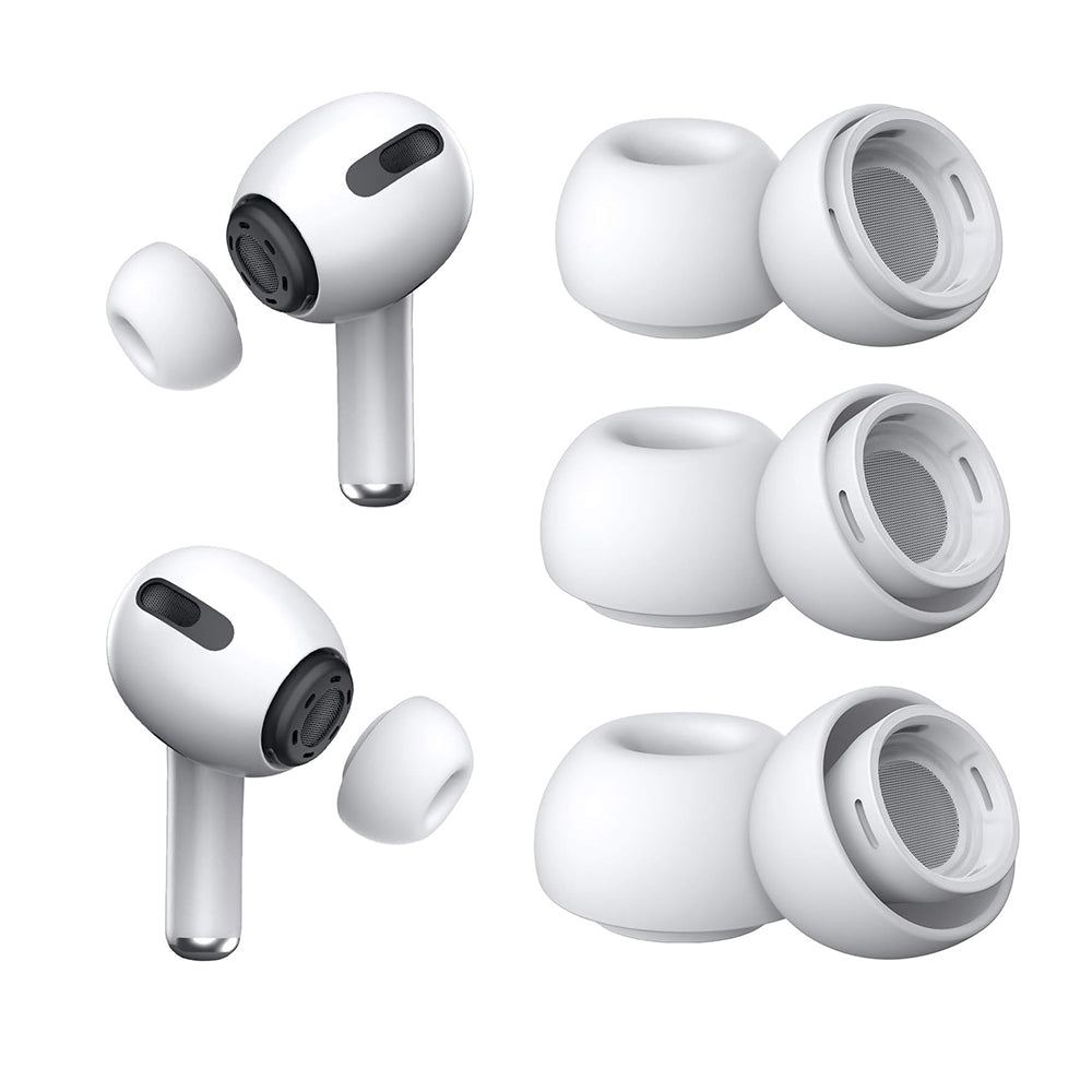 Techsuit ET1 ørepropper til Apple AirPods Pro Series, Størrelse XS / S / L, Hvide