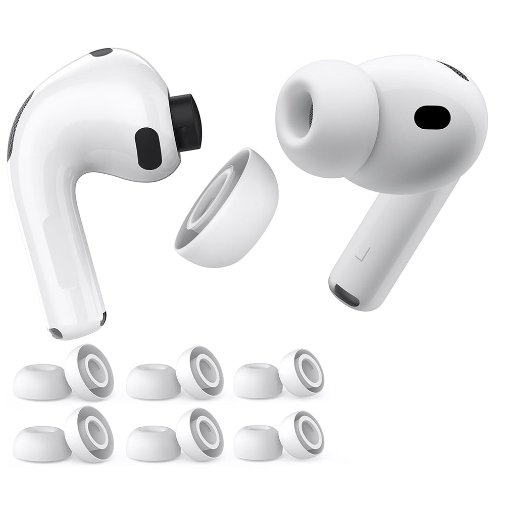 Techsuit ET2 ørepropper til Apple AirPods Pro 3, Størrelse XS / S / L, Hvide