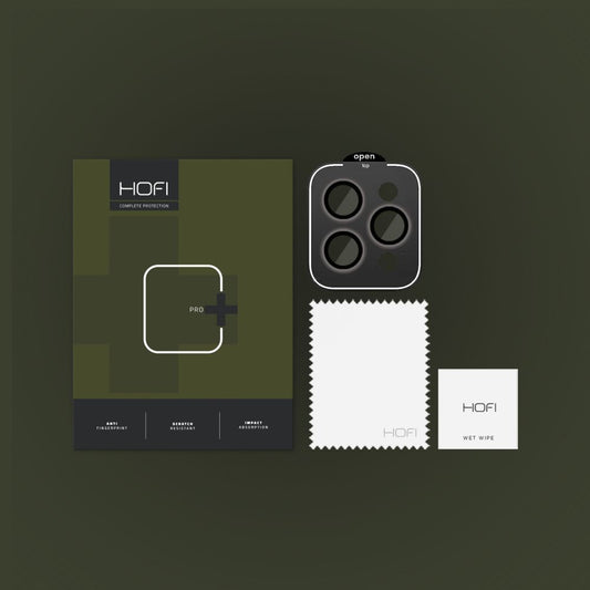 Bagskyttelsesfilm til bagkamera HOFI CamRing PRO+ til Apple iPhone 15 Pro Max / 15 Pro, hærdet glas, sort