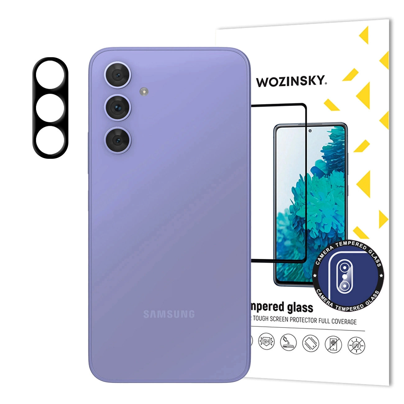 WZK Bagkamera Beskyttelsesfilm til Samsung Galaxy S25+ S936, Hærdet Glas, Sort