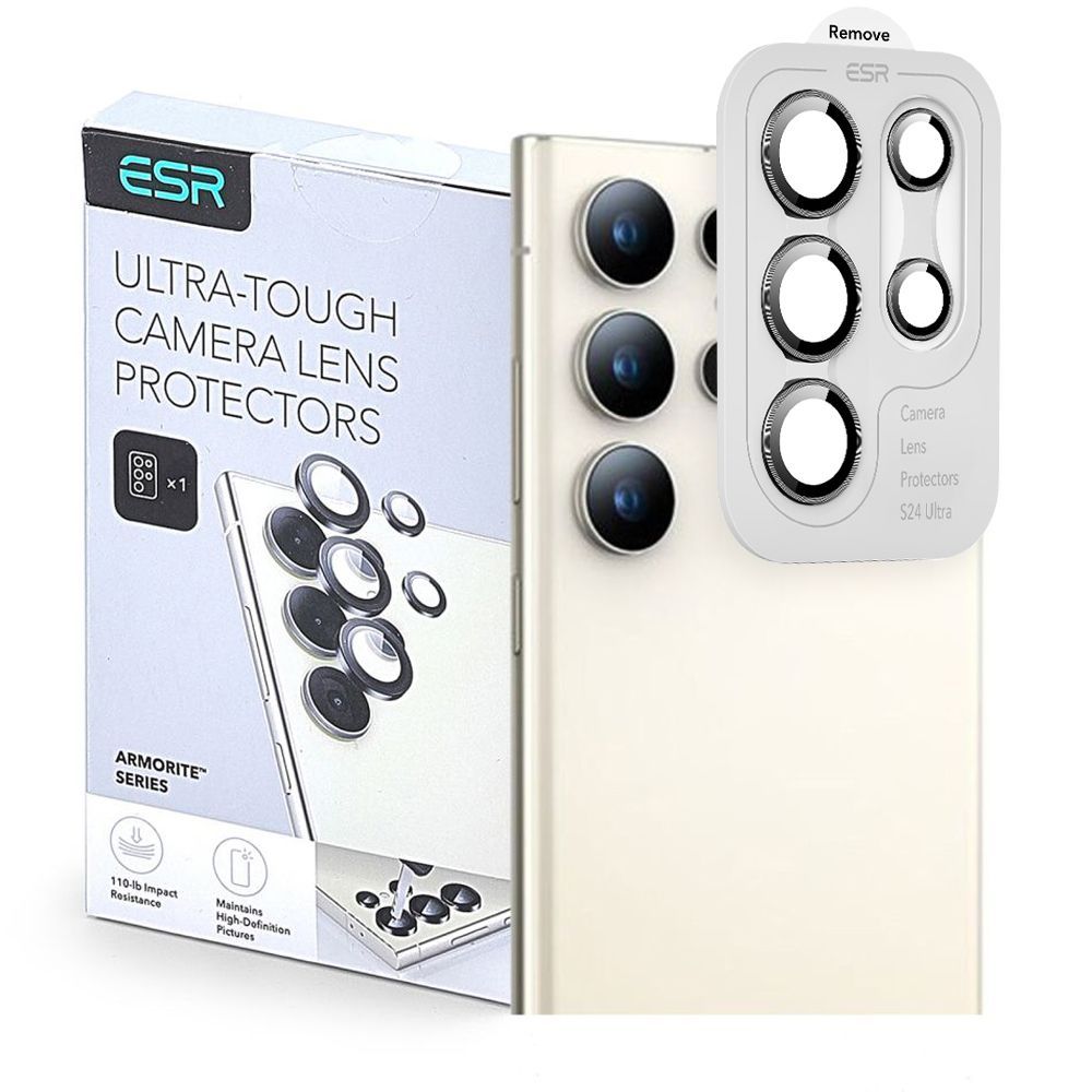 Beskyttelsesfilm til bagkameraet ESR Armorite til Samsung Galaxy S25 Ultra S938, Hærdet glas, Sort