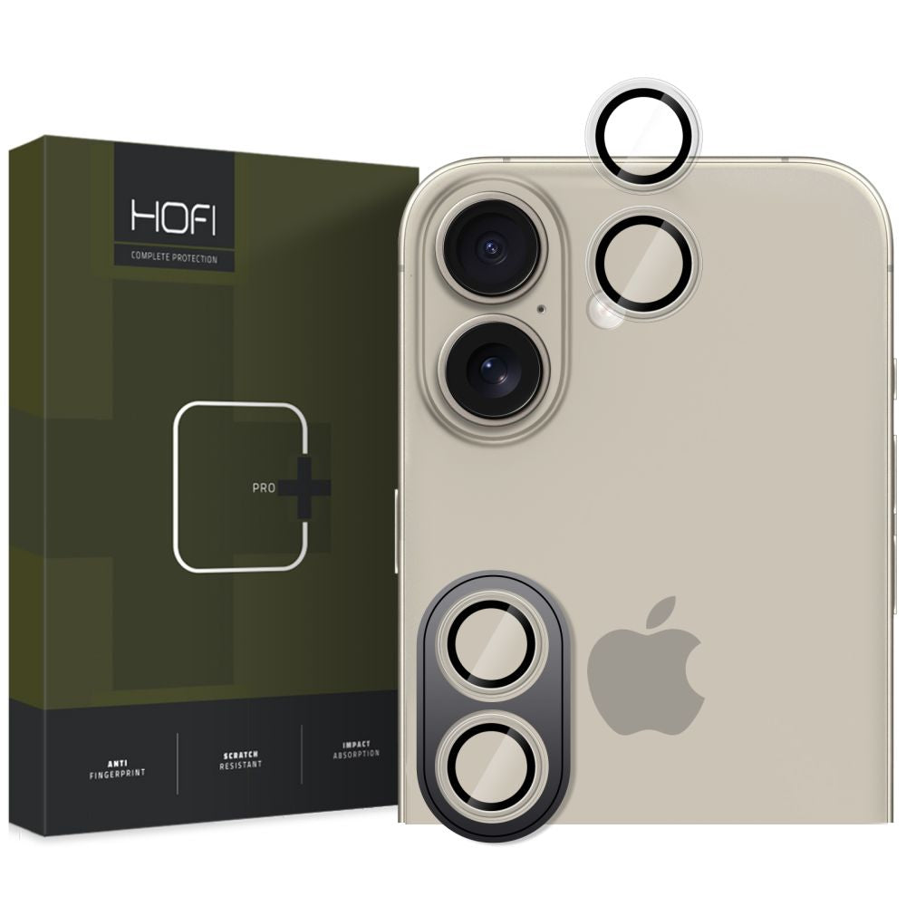 Beskyttelsesfilm til bagkameraet HOFI CamRing PRO+ til Apple iPhone 16 Plus / 16, Hærdet glas, Gennemsigtig