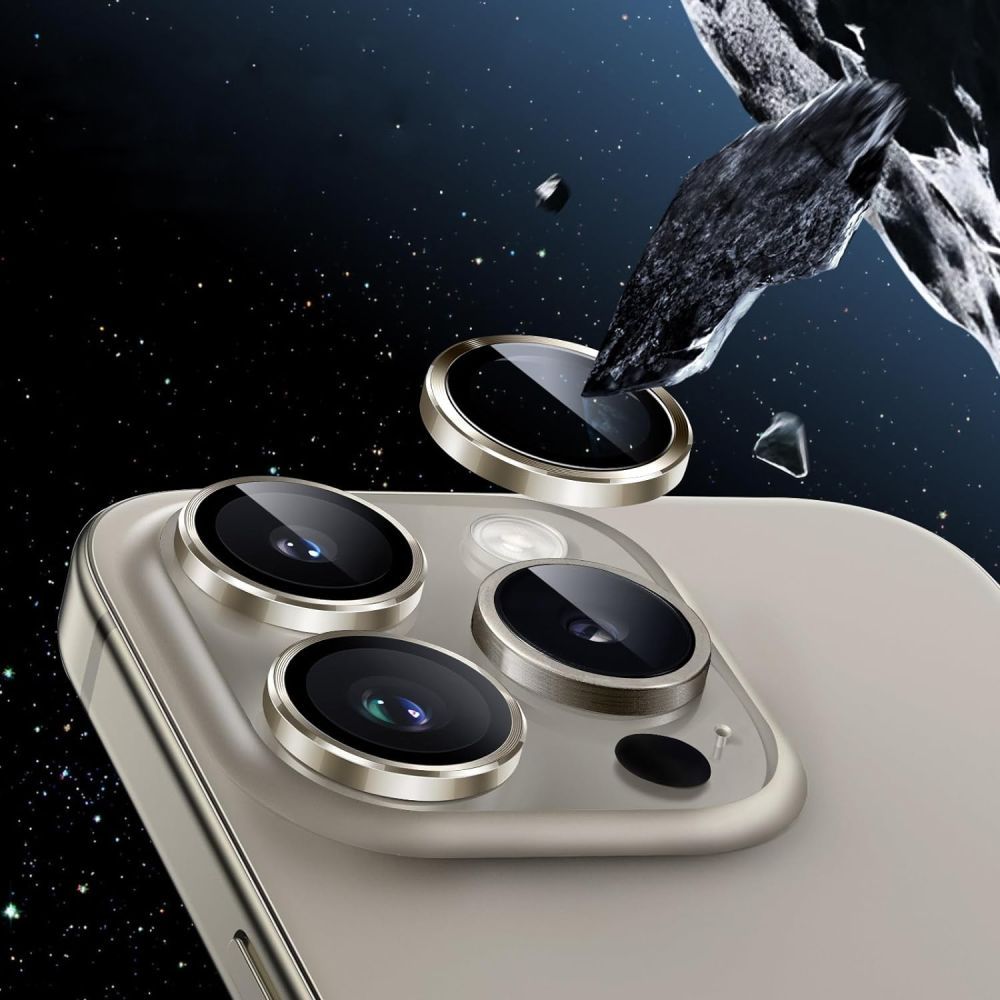 Beskyttelsesfilm til bagkameraet HOFI CamRing PRO+ til Apple iPhone 17 Pro / 16 Pro Max / 16 Pro, Hærdet glas, Grå