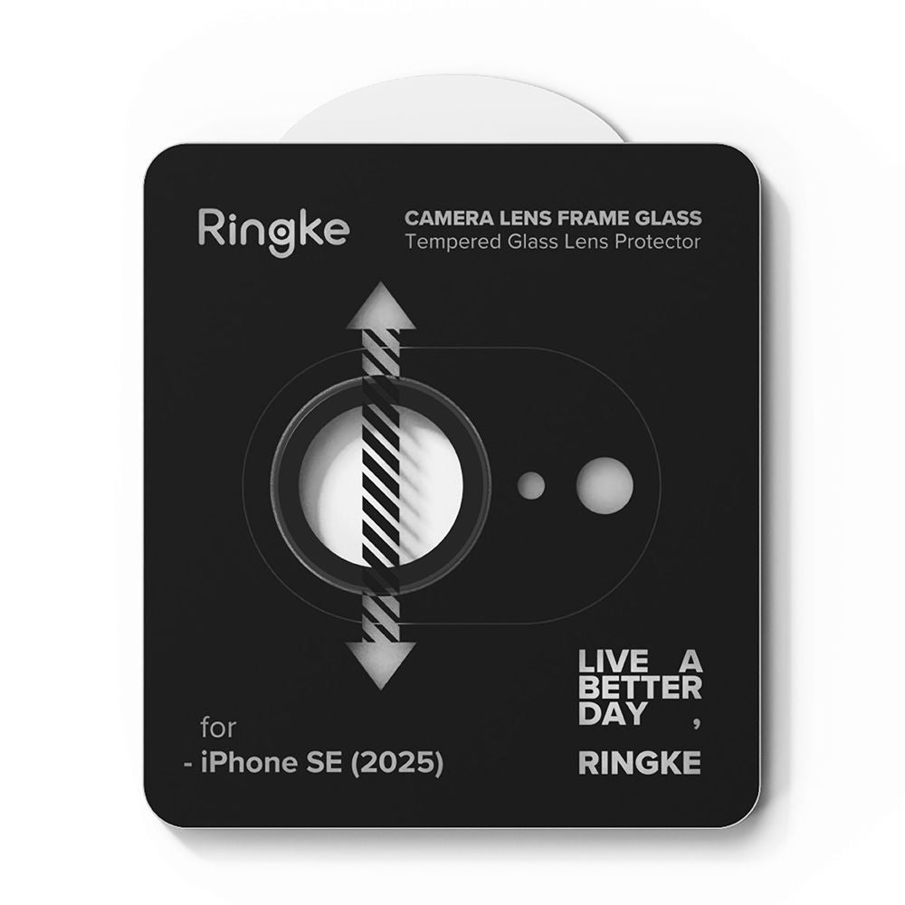 Beskyttelsesfilm til Ringke bagkamera for Apple iPhone 17e / 16e, Hærdet glas, Sæt med 2 stykker, Sort