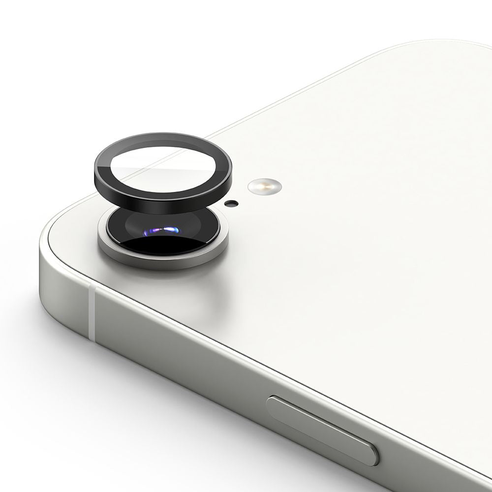 Beskyttelsesfilm til Ringke bagkamera for Apple iPhone 17e / 16e, Hærdet glas, Sæt med 2 stykker, Sort