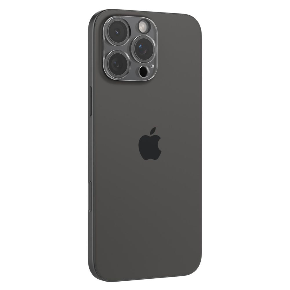 Spigen Optik Beskyttelsesfilm til bagkamera til Apple iPhone 15 Pro Max / 15 Pro, glasbeskyttet, fuld limning, sæt med 2 dele, gennemsigtig