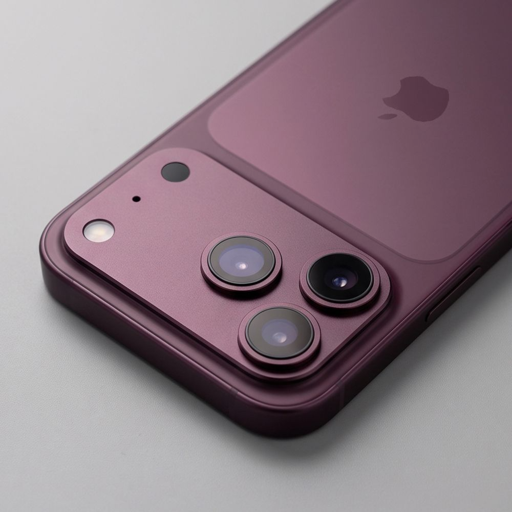 Beskyttelsesfilm til bagkamera Tech-Protect CamFull Fit+ til Apple iPhone 18 Pro, hærdet glas, vinrød