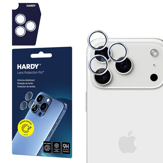 Beskyttelsesfilm til bagkameraet 3MK Hardy Protection Pro til Apple iPhone 17 Pro Max / 17 Pro, Hærdet glas, Sølvfarvet