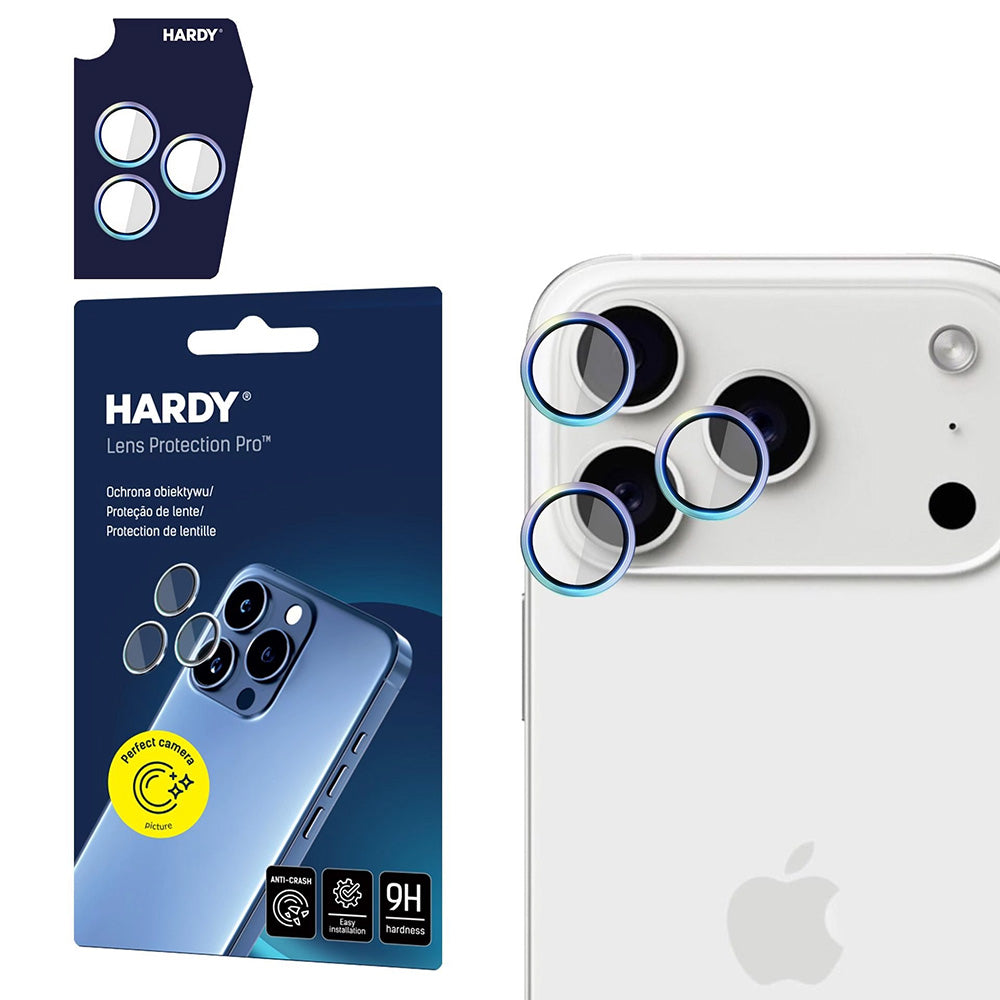 Beskyttelsesfilm til bagkameraet 3MK Hardy Protection Pro til Apple iPhone 17 Pro Max / 17 Pro, Hærdet glas, Flerfarvet