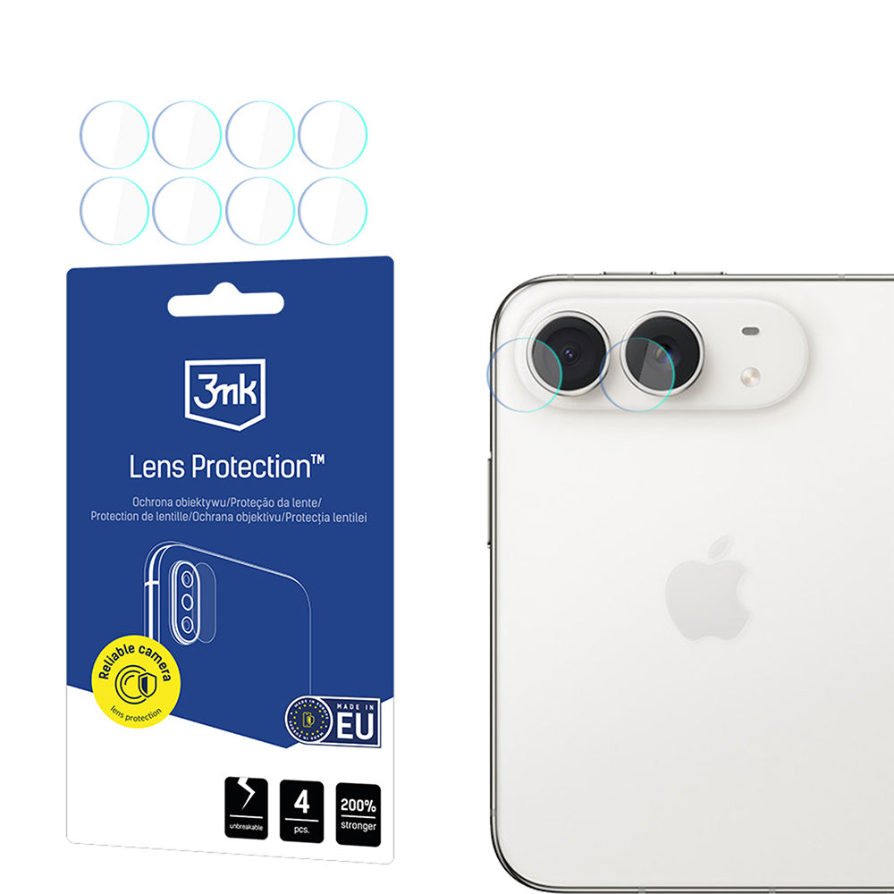 Beskyttelsesglas til bagkamera 3MK Protection til Apple iPhone Duo, hærdet glas, sæt med 4 stk., transparent