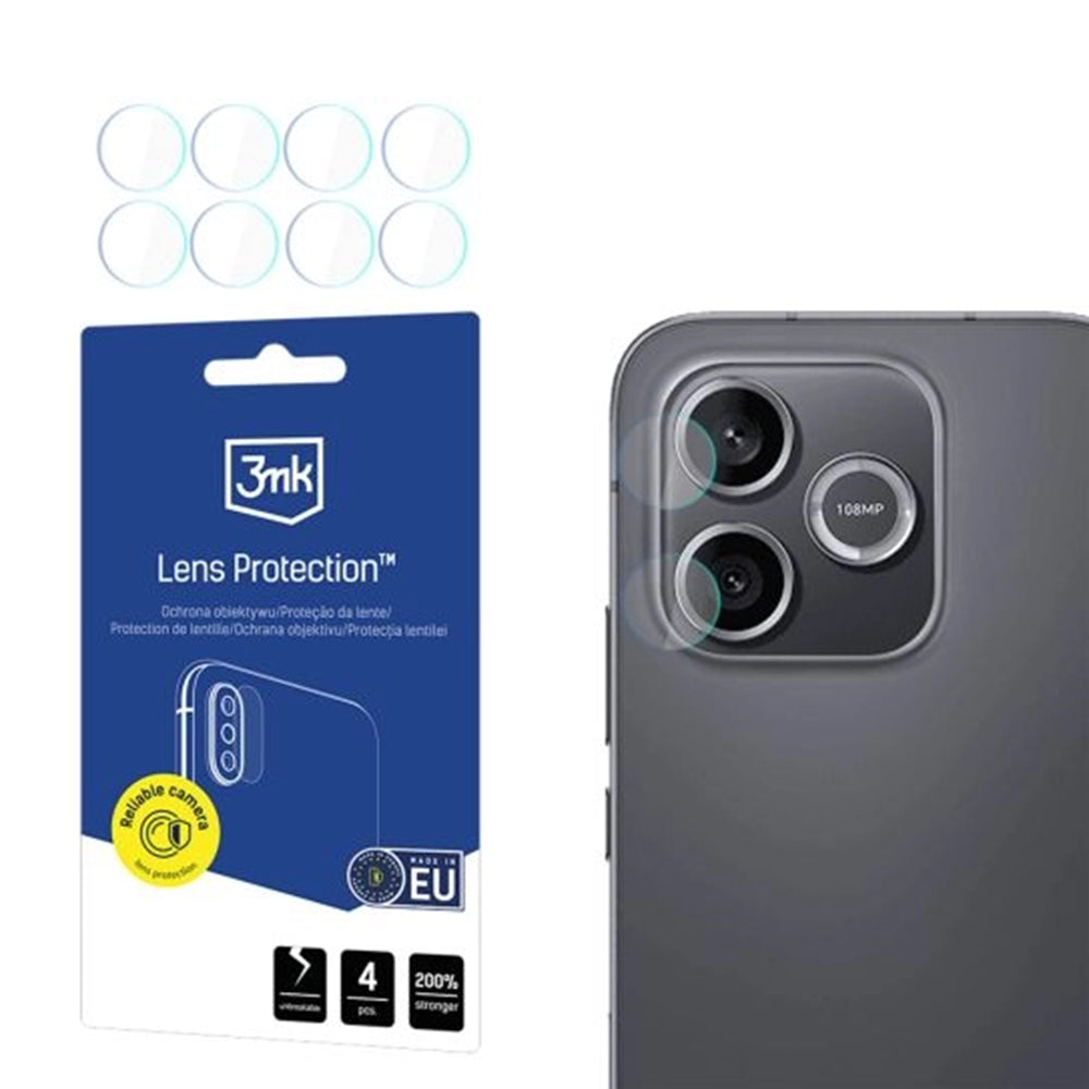 Beskyttelsesfilm til bagkameraet 3MK Protection til Honor 600 Lite, Hærdet glas, Sæt med 4 stykker, Gennemsigtig