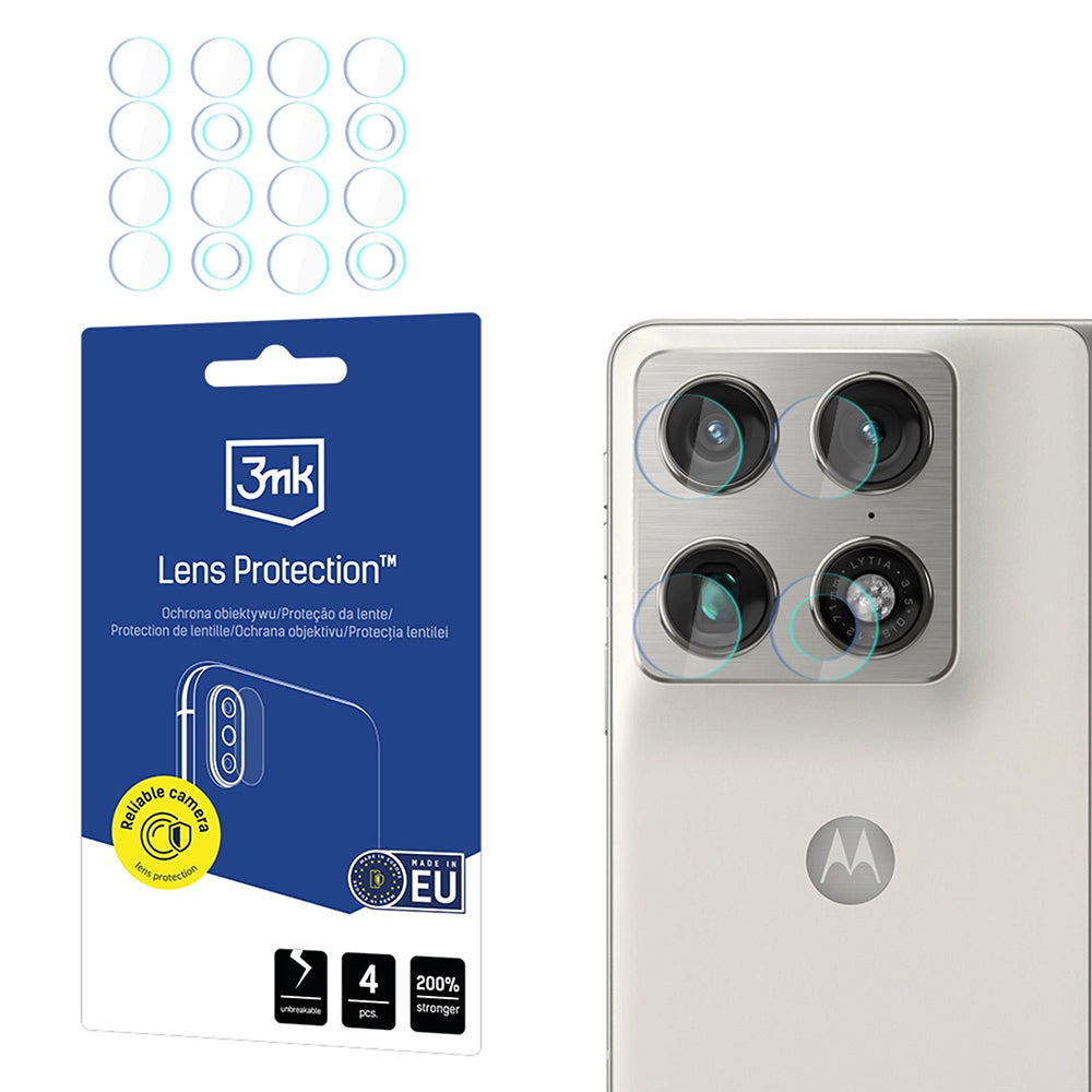 Beskyttelsesfilm til bagkameraet 3MK Protection til Motorola Razr Fold, Hærdet glas, Sæt med 4 stykker, Gennemsigtig