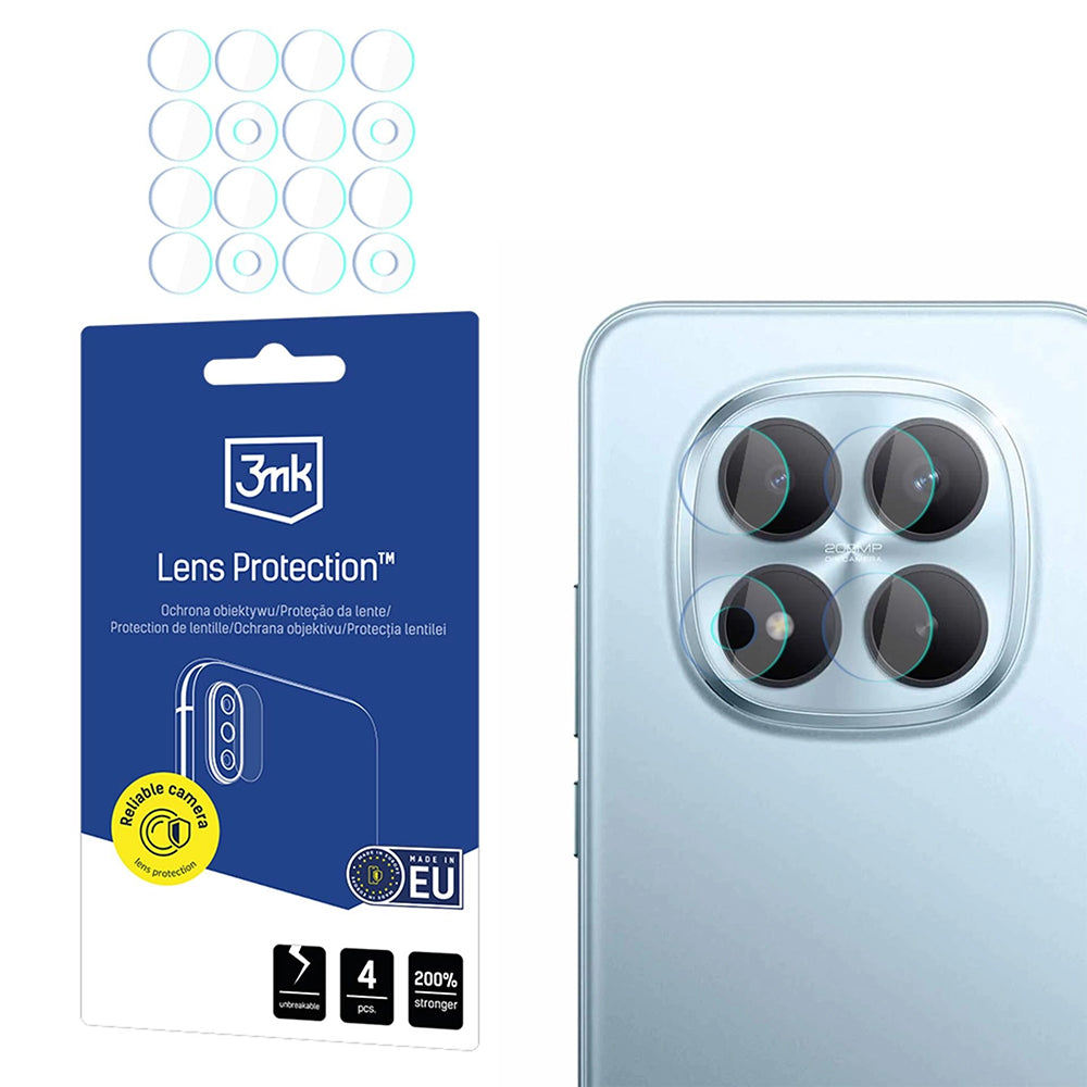 Beskyttelsesfilm til bagkameraet 3MK Protection til Xiaomi Redmi Note 15 Pro 5G, Fleksibelt Glas, Sæt med 4 stykker, Gennemsigtig