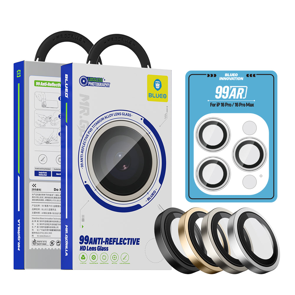 Blueo 99 Anti-Reflekterende HD Bagkamera Beskyttelsesfilm til Apple iPhone 16 Pro Max / 16 Pro, Hærdet Glas, Bronze