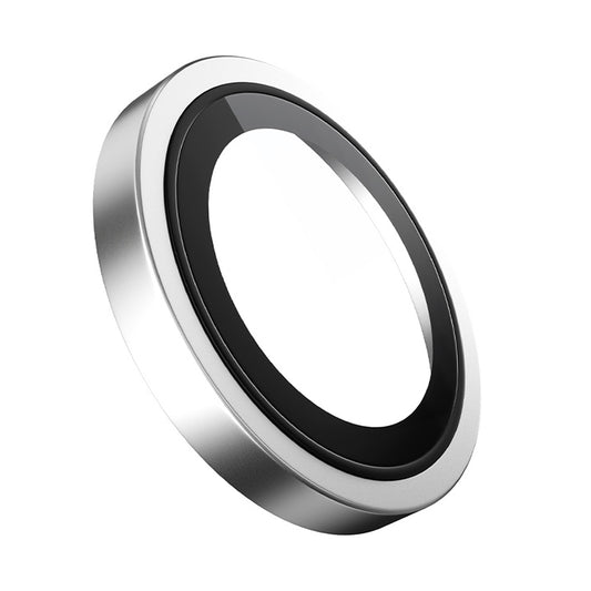 Blueo Metal Frame bagkamera beskyttelsesfilm til Apple iPhone 16 Plus / 16, hærdet glas, sølv