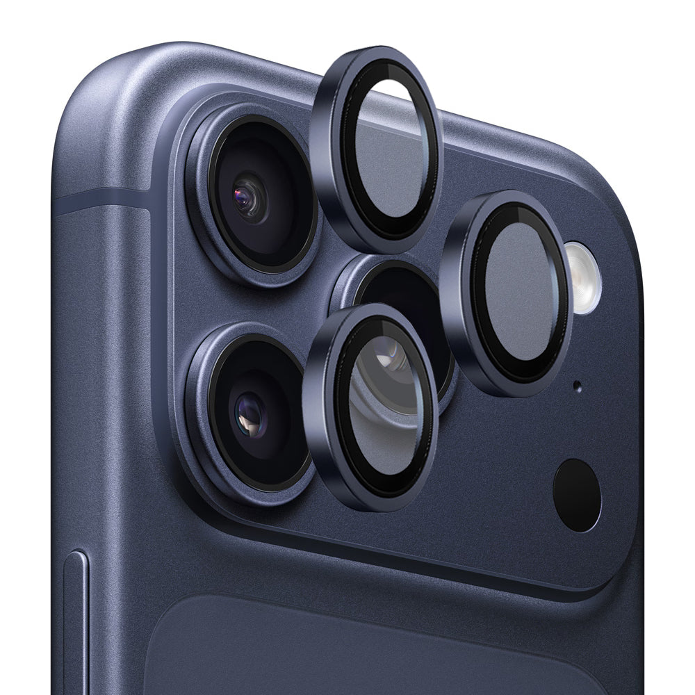 Beskyttelsesfilm til bagkameraet Blueo Metal Frame til Apple iPhone 17 Pro Max / 17 Pro, Hærdet glas, Mørkeblå