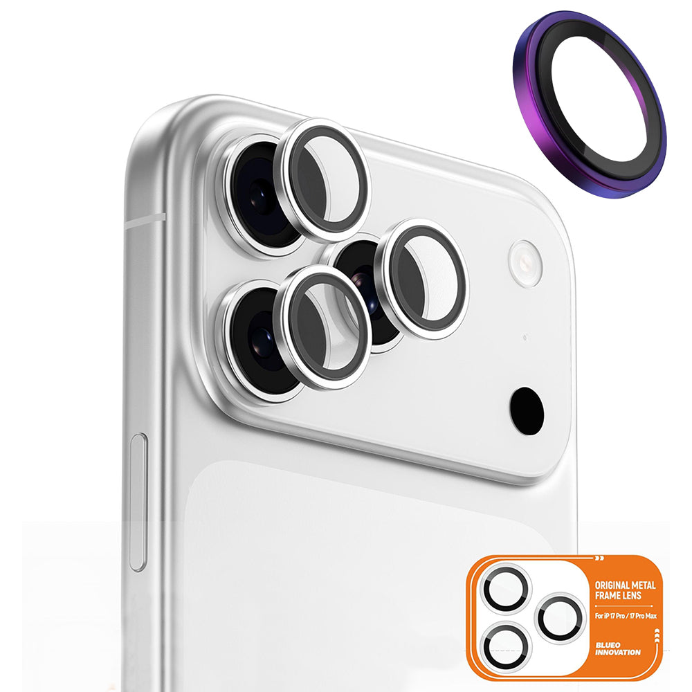 Beskyttelsesfilm til bagkameraet Blueo Metal Frame til Apple iPhone 17 Pro Max / 17 Pro, Hærdet glas, Flerfarvet