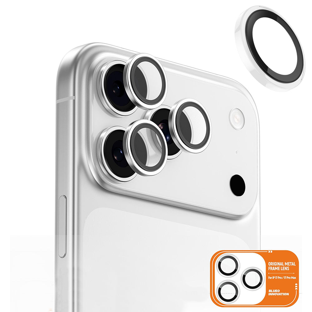 Beskyttelsesfilm til bagkameraet Blueo Metal Frame til Apple iPhone 17 Pro Max / 17 Pro, Hærdet glas, Transparent