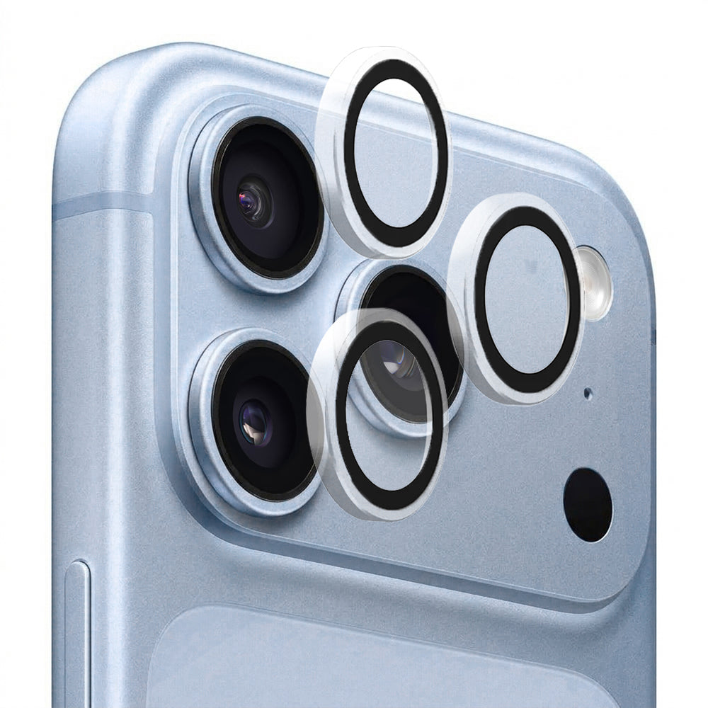 Blueo Metal Frame-beskyttelsesglas til bagkamera til Apple iPhone 18 Pro / 18 Pro Max, hærdet glas, gennemsigtigt