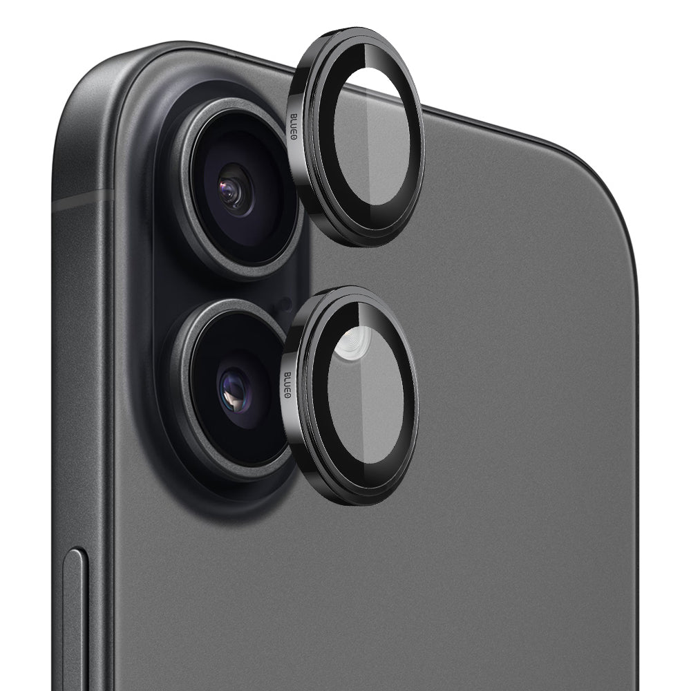 Beskyttelsesfilm til bagsidekameraet Blueo Sapphire Crystal til Apple iPhone 17, Hærdet Glas, Sort