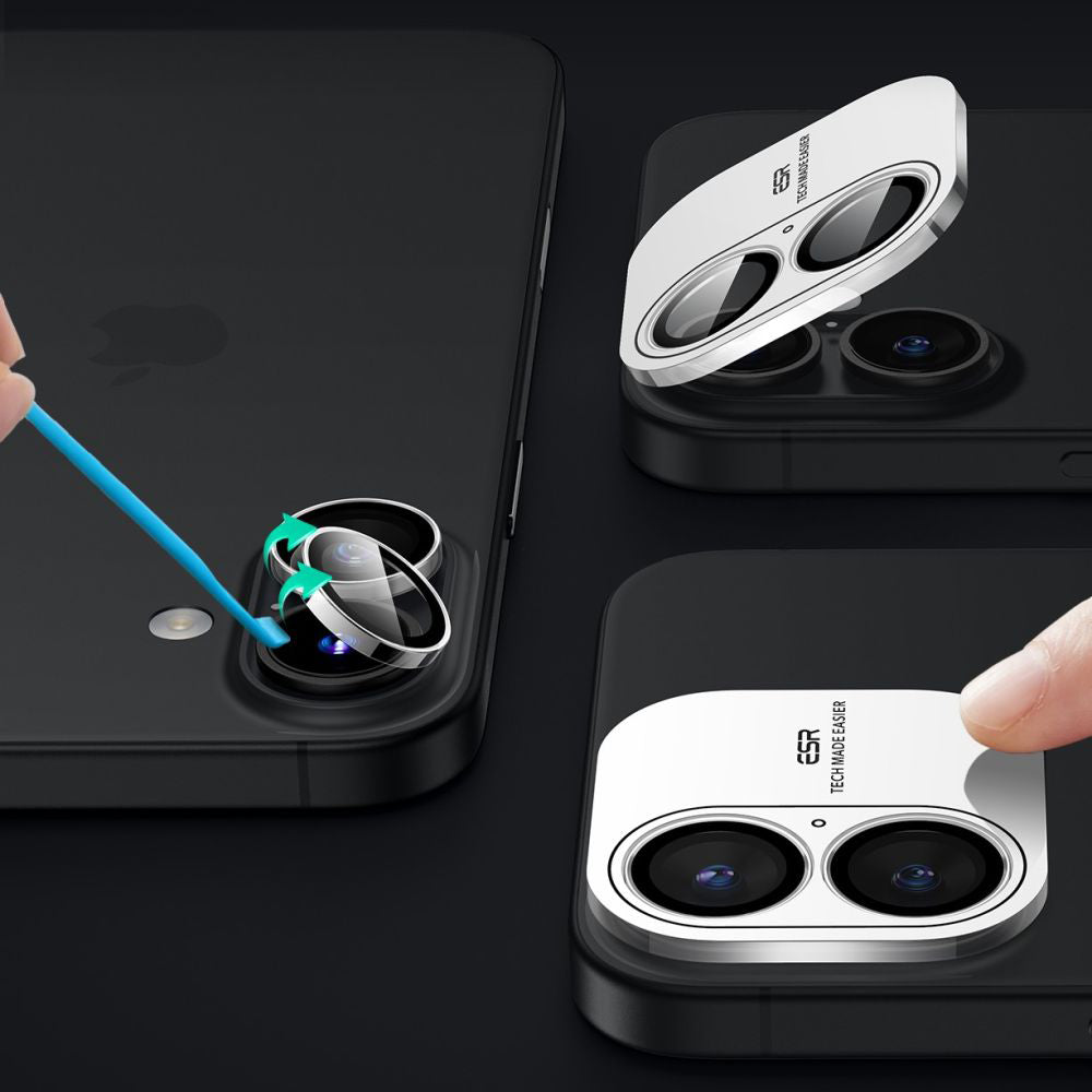 Beskyttelsesfilm til bagkamera ESR Armorite til Apple iPhone 17 / 16 Plus / 16, Hærdet glas, Gennemsigtig