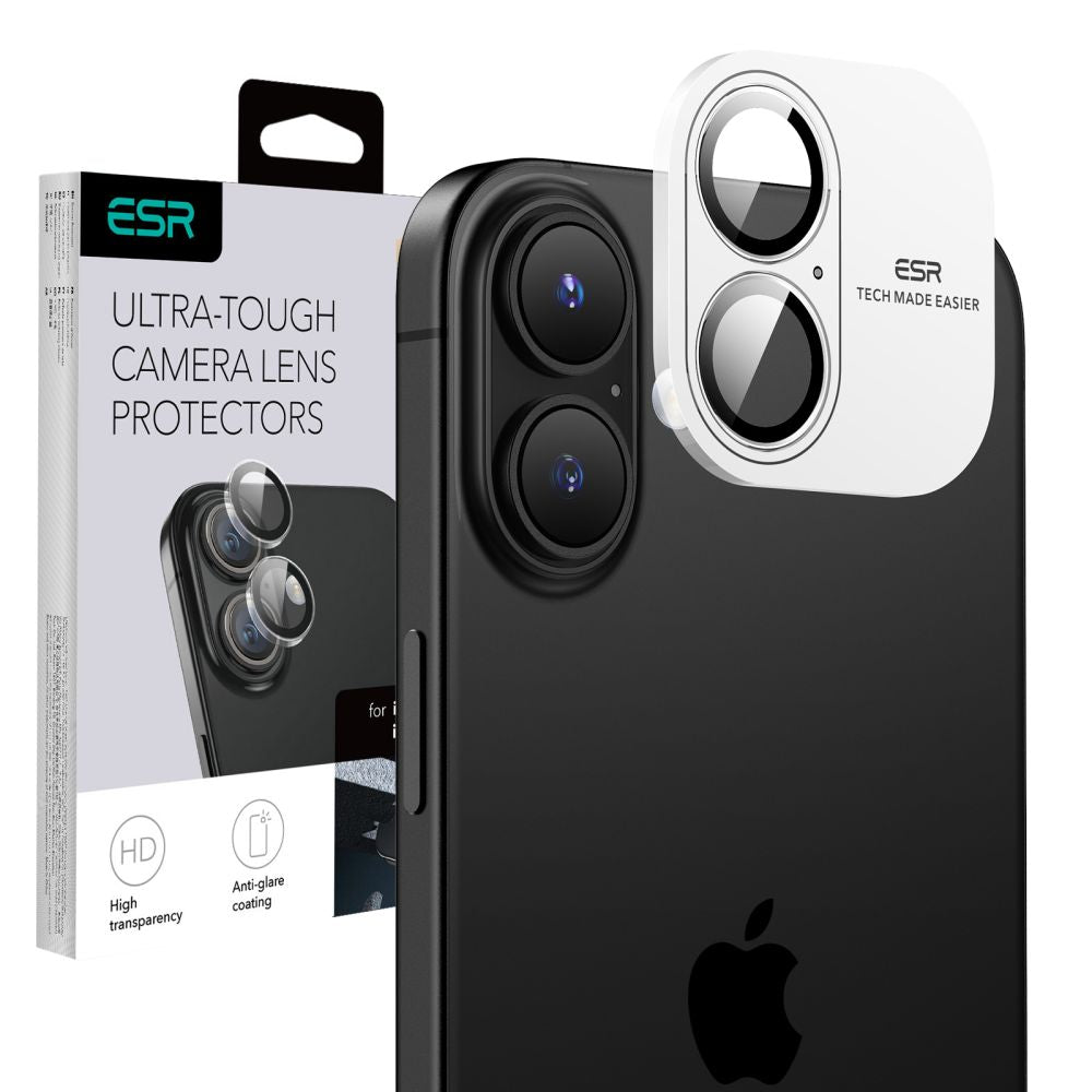 Beskyttelsesfilm til bagkamera ESR Armorite til Apple iPhone 17 / 16 Plus / 16, Hærdet glas, Gennemsigtig
