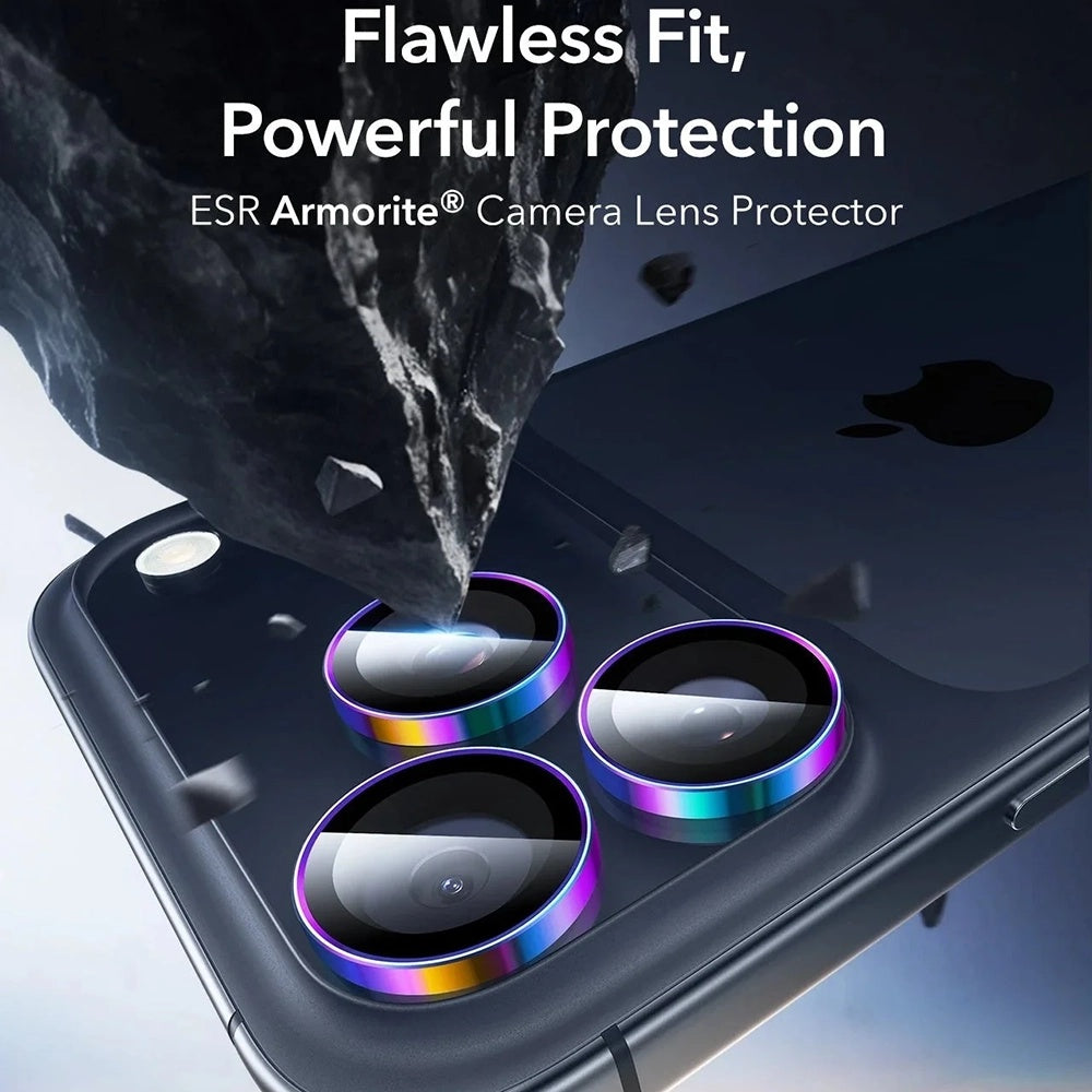 Beskyttelsesfilm til bagkamera ESR Armorite til Apple iPhone 17 Pro Max / 17 Pro / 16 Pro Max / 16 Pro, Hærdet glas, Flerfarvet