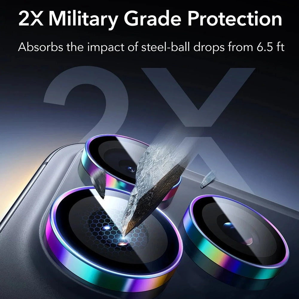 Beskyttelsesfilm til bagkamera ESR Armorite til Apple iPhone 17 Pro Max / 17 Pro / 16 Pro Max / 16 Pro, Hærdet glas, Flerfarvet