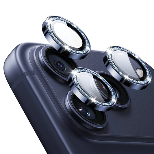 Beskyttelsesfilm til bagkamera ESR Glitter Diamond Armorite til Apple iPhone 17 Pro Max / 17 Pro, Hærdet Glas, Fuldklæbende, Blå