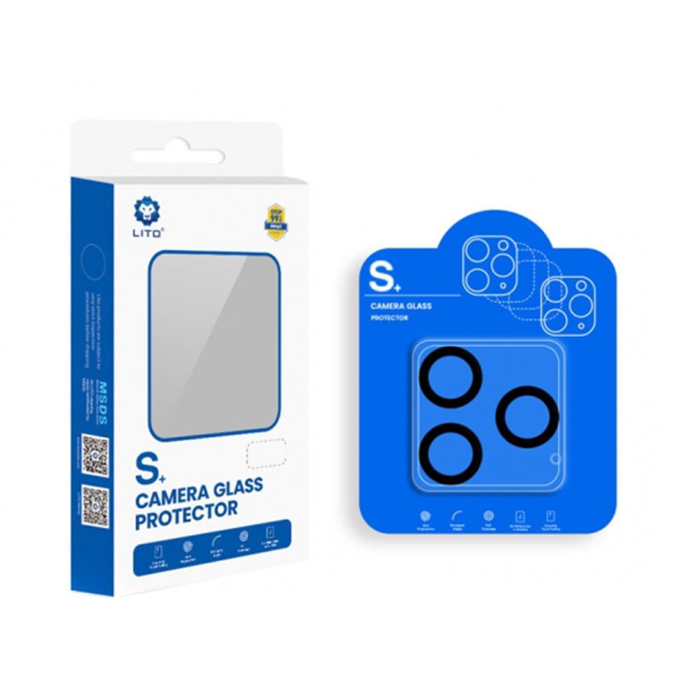 Beskyttersfolie til bagkamera Lito S+ til Apple iPhone 14 Pro Max / 14 Pro, hærdet glas, sort