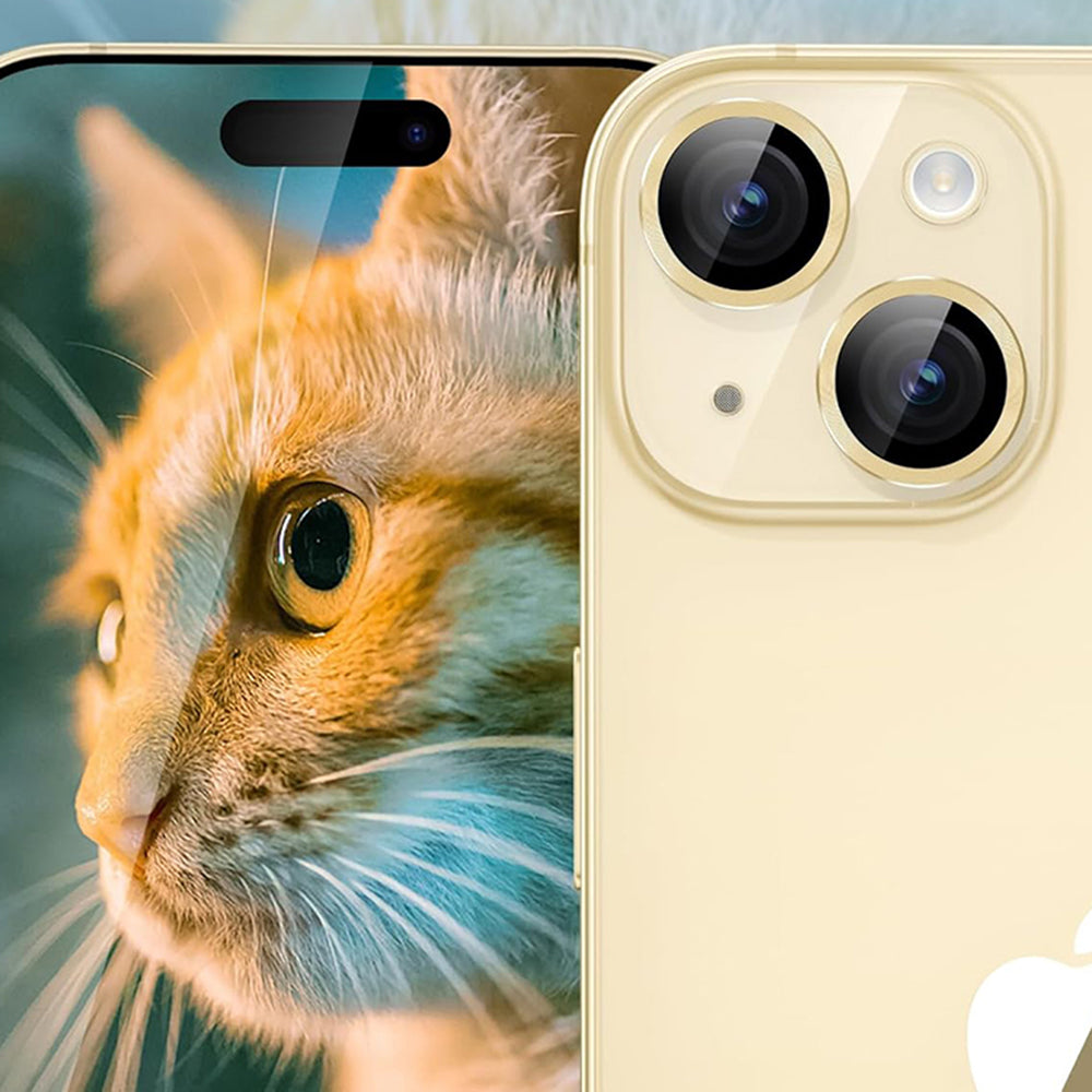 Beskyttersfolie til bagkamera Lito S+ til Apple iPhone 14, hærdet glas, gul