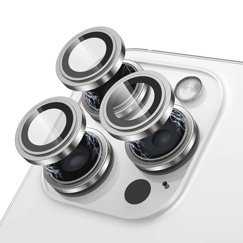 Bagskyttelsesfilm til bagkamera Lito S+ til Apple iPhone 15 Pro Max / 15 Pro, hærdet glas, sølv