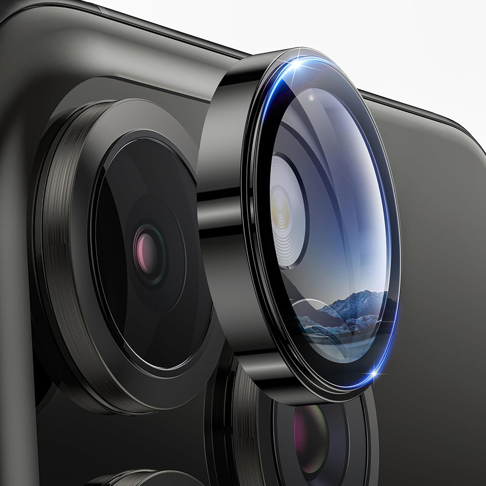 Beskyttersfolie til bagkamera Lito S+ til Apple iPhone 16 Pro Max / 16 Pro, hærdet glas, sort