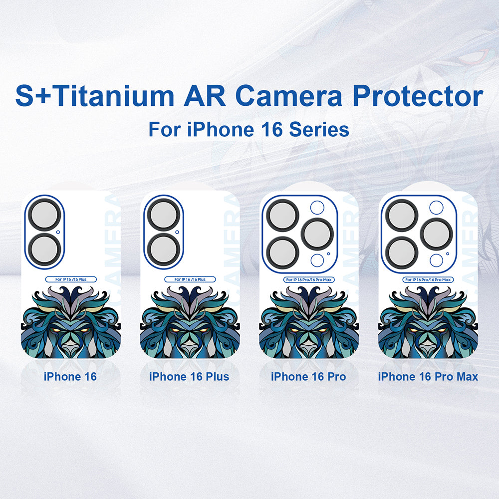 Beskyttersfolie til bagkamera Lito S+ til Apple iPhone 16 Pro Max / 16 Pro, hærdet glas, sort