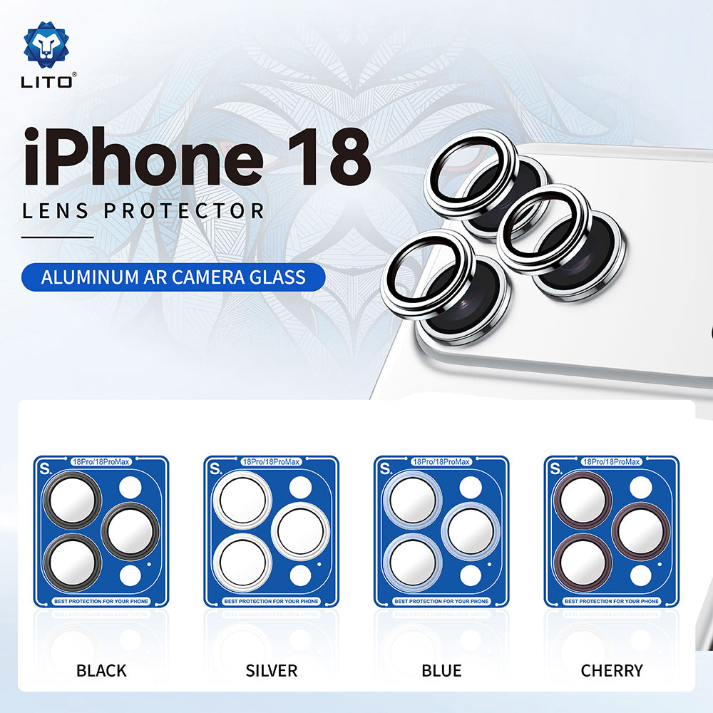 Bagside kamera beskyttelsesfilm Lito S+ til Apple iPhone 18 Pro / 18 Pro Max, hærdet glas, sølv