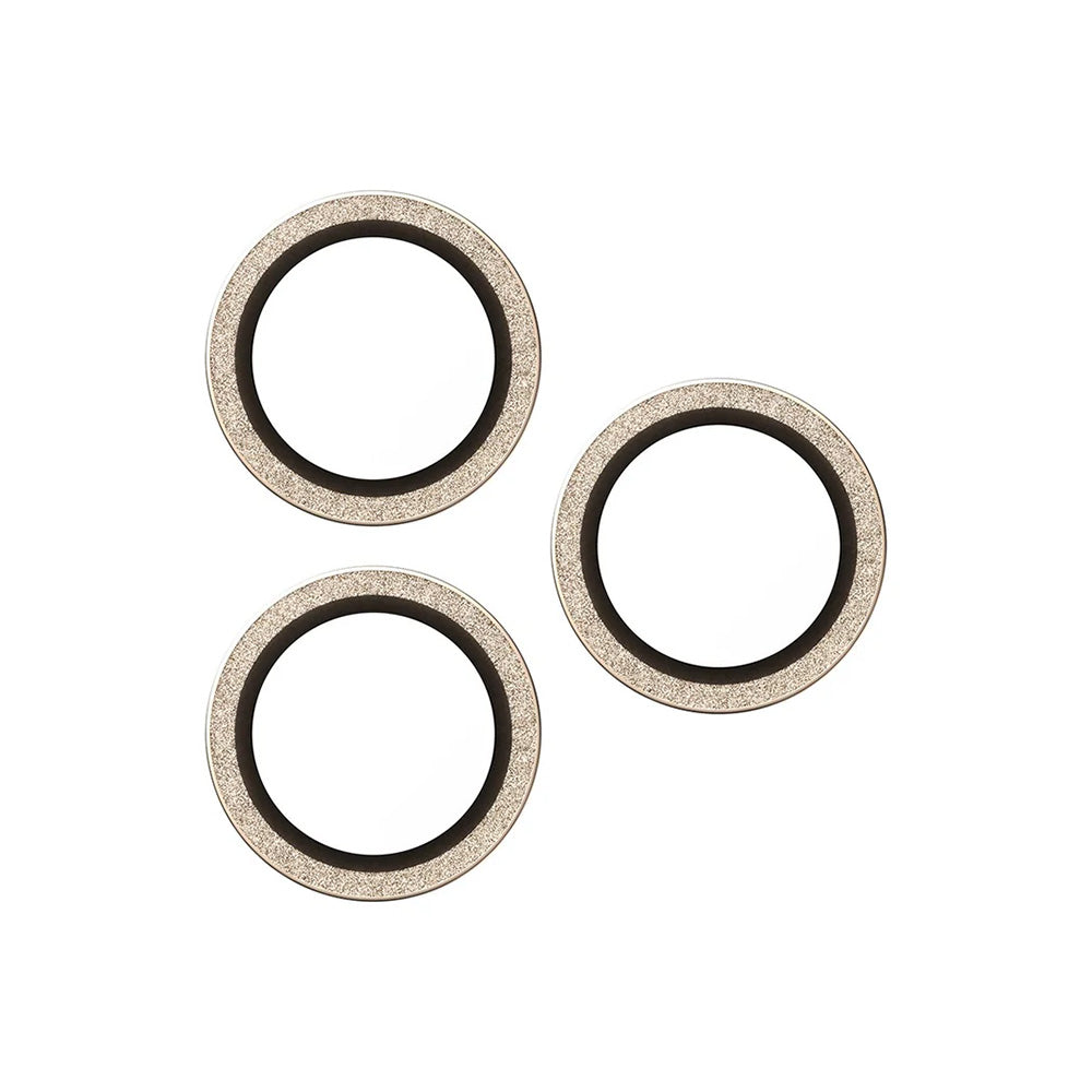Beskyttelsesfilm til bagkameraet PanzerGlass Hoops Glitter til Apple iPhone 17 Pro Max / 17 Pro / 16 Pro Max / 16 Pro, Hærdet glas, Gylden