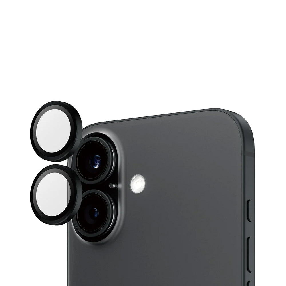 Beskyttelsesfilm til bagkameraet PanzerGlass Hoops til Apple iPhone 16 Plus / 16, Hærdet glas, Sort
