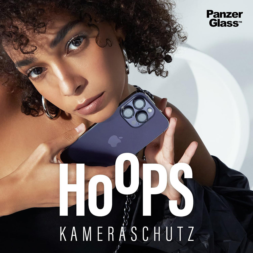Beskyttelsesfilm til bagkameraet PanzerGlass Hoops til Apple iPhone 16 Pro Max / 16 Pro, Hærdet glas, Gennemsigtig