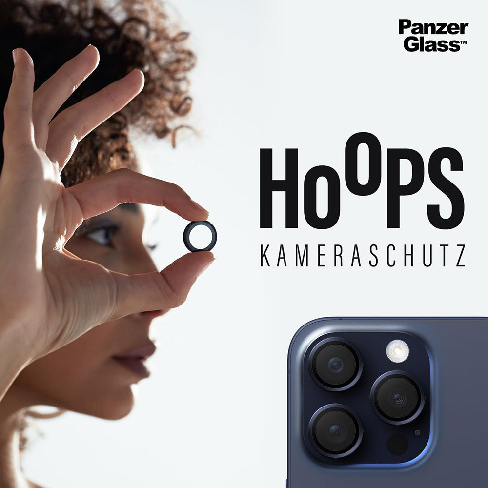 Beskyttelsesfilm til bagkameraet PanzerGlass Hoops til Apple iPhone 17 / 16 Plus / 16, Hærdet Glas, Gennemsigtig