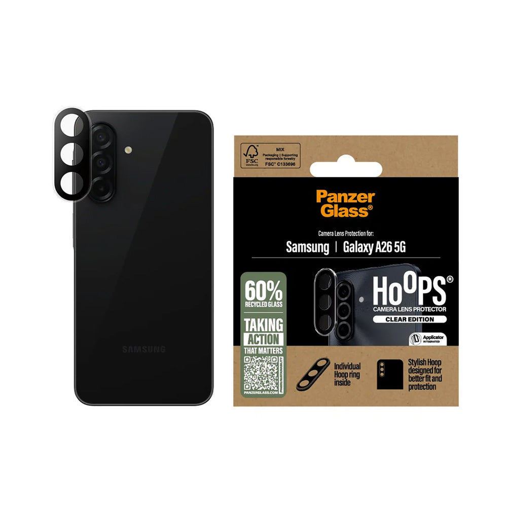 Beskyttelsesfilm til bagkameraet PanzerGlass Hoops til Samsung Galaxy A26 A266, Hærdet glas, Gennemsigtig