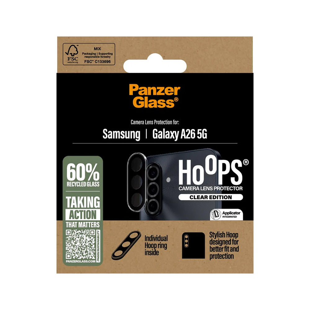 Beskyttelsesfilm til bagkameraet PanzerGlass Hoops til Samsung Galaxy A26 A266, Hærdet glas, Gennemsigtig