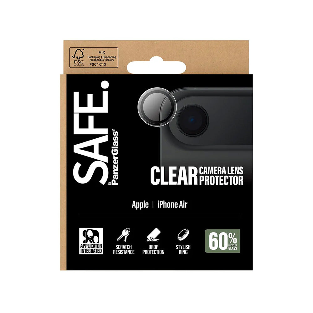 Beskyttelsesfilm til bageste kamera PanzerGlass Safe. til Apple iPhone 17 Air, Hærdet glas, Gennemsigtig.